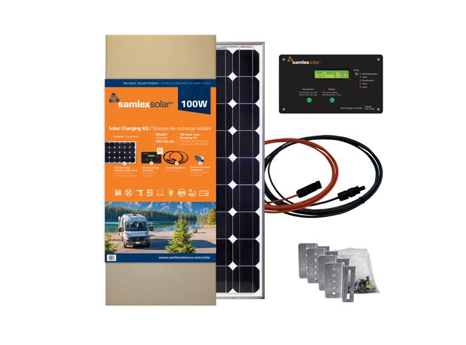 Samlex 100 watt solar panel charging kit with 30 amp charge controller