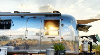 family living off grid in airstream