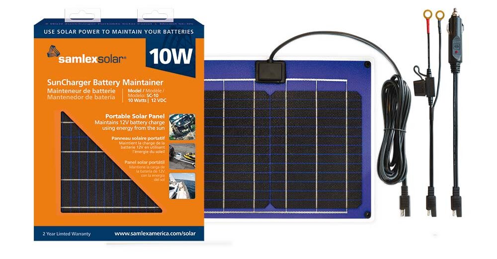 10 watt portable solar panel battery maintainer